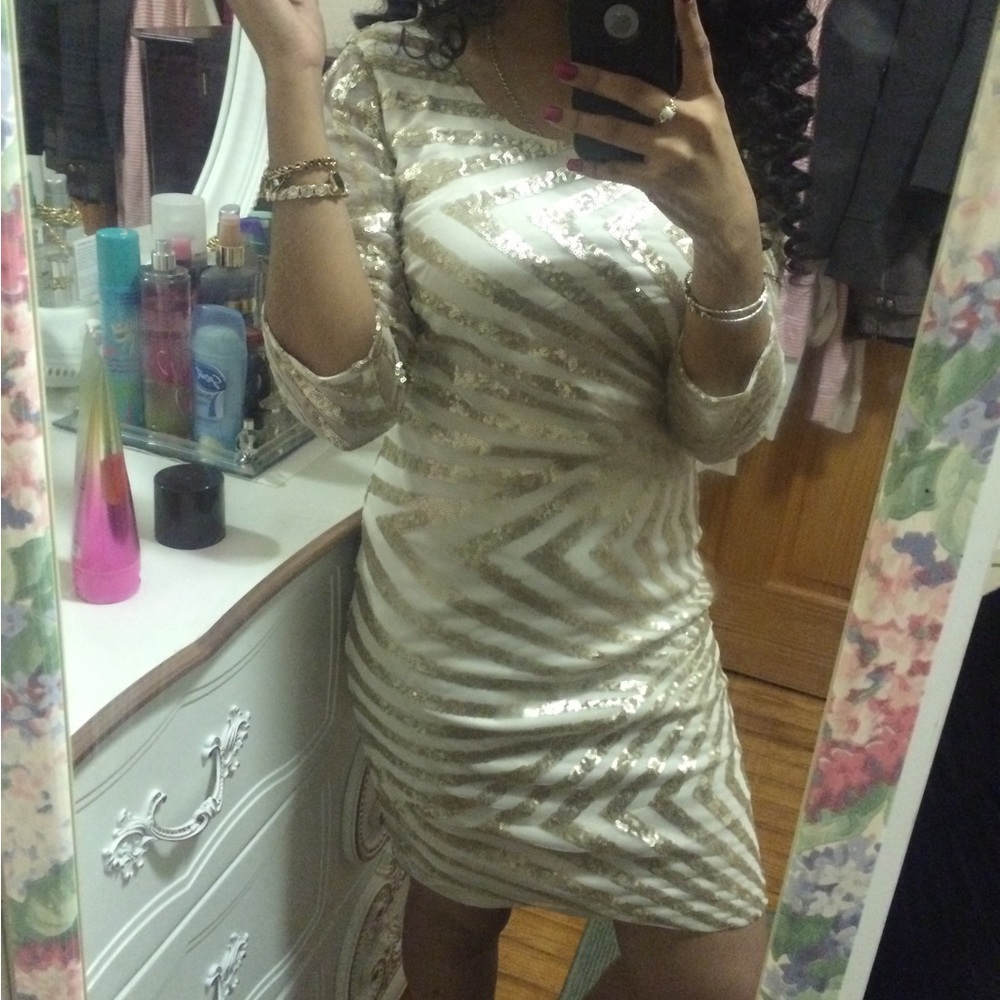 Gold sequin dress